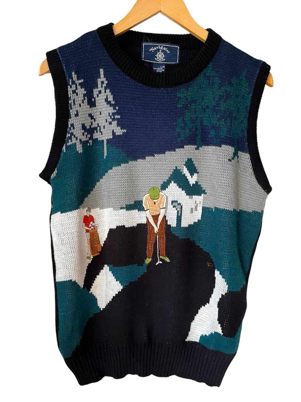 Vintage Novelty Golf theme vest L